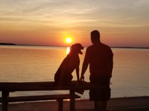 Sunset with Lab